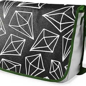 بوناميزون شنطة ماسنجر مدرسية مطبوعة رقميا مع حزام كاكي للطلاب، شنطة كروس وشنطة ساعي، شنطة كتف للمدرسة، العودة الى المدرسة، المقاس: 29 × 36 سم