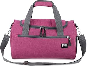 شنطة اسطوانية 37 × 22 × 20 سم، شنطة دفل رياضية للجنسين مع حزام كتف للسباحة وكرة القدم وكرة السلة والتنس والامتعة وعطلة نهاية الاسبوع، شنط جافة خفيفة الوزن (ارجواني)