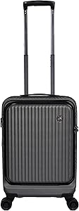 مورانو شنطة سفر صلبة للجنسين مصنوعة من مادة ABS خفيفة الوزن مزودة بـ4 عجلات مزدوجة مع قفل مدمج من نوع تي اس ايه, رمادي داكن, 20، أكريلونيتريل بوتادين ستايرين (ABS)