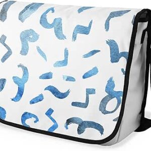 بوناميزون شنطة ماسنجر مدرسية مطبوعة رقميا مع حزام اسود للطلاب، شنطة كروس وشنطة ساعي، شنطة كتف للمدرسة، العودة الى المدرسة، المقاس: 29 × 36 سم