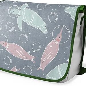 بوناميزون شنطة ماسنجر مدرسية مطبوعة رقميا مع حزام كاكي للطلاب، شنطة كروس وشنطة ساعي، شنطة كتف للمدرسة، العودة الى المدرسة، المقاس: 29 × 36 سم