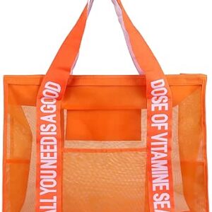 بريمو لاينز شنط شاطئ شبكية كبيرة جدا مع سحاب، شنطة شاطئ كبيرة للنساء - شنطة توت شبكية XL للرحلات العائلية