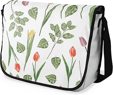 شنطة ماسنجر مدرسية مطبوعة رقمية بحزام اسود للبنات والاولاد من لو جاردين دو لين، شنطة ماسنجر للطلاب، شنط كتف مقاس 29 × 36 سم