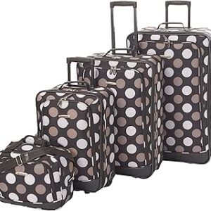 طقم حقائب سفر بتصميم منقط من روكلاند، 4 قطع