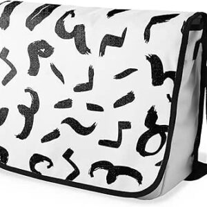 بوناميزون شنطة ماسنجر مدرسية مطبوعة رقميا مع حزام اسود للطلاب، شنطة كروس وشنطة ساعي، شنطة كتف للمدرسة، العودة الى المدرسة، المقاس: 29 × 36 سم