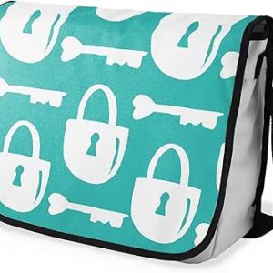 بوناميزون شنطة ماسنجر مدرسية مطبوعة رقميا مع حزام اسود للطلاب، شنطة كروس وشنطة ساعي، شنطة كتف للمدرسة، العودة الى المدرسة، المقاس: 29 × 36 سم