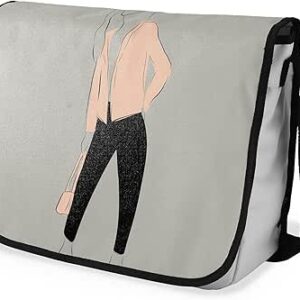 بوناميزون شنطة ماسنجر مدرسية مطبوعة رقميا مع حزام اسود للطلاب، شنطة كروس وشنطة ساعي، شنطة كتف للمدرسة، العودة الى المدرسة، المقاس: 29 × 36 سم