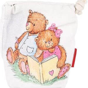 بوناميزون شنطة منتجات قطنية مطبوعة مع رباط، شنطة بقالة قابلة لاعادة الاستخدام، اكياس صديقة للبيئة وقابلة للتحلل البيولوجي، شنطة سفر، شنط تسوق، صديقة للبيئة، قابلة للطي، المقاس: 12×15 سم، قماش