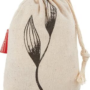 بوناميزون شنطة منتجات قطنية مطبوعة مع رباط، شنطة بقالة قابلة لاعادة الاستخدام، اكياس صديقة للبيئة وقابلة للتحلل البيولوجي، شنطة سفر، شنط تسوق، صديقة للبيئة، قابلة للطي، المقاس: 12×15 سم، قماش