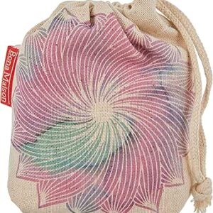 بوناميزون شنطة منتجات قطنية مطبوعة مع رباط، شنطة بقالة قابلة لاعادة الاستخدام، اكياس صديقة للبيئة وقابلة للتحلل البيولوجي، شنطة سفر، شنط تسوق، صديقة للبيئة، قابلة للطي، المقاس: 12×15 سم، قماش