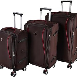 جيوردانو سوفت سايد مجموعة الأمتعة 3 قطع مع عجلات دوارة مزدوجة