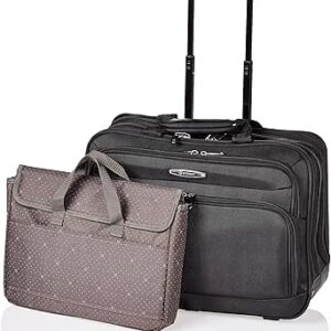 ايمينيت حقيبة بايلوت امنة بسحاب 18 انش مع عربة وعجلتين لون أسود Carry-On 18-Inch شنطة سفر صلبة بعجلات ناعمة