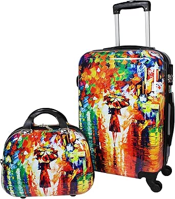 وارلد ترافلر مجموعة حقائب سفر بعجلات دوارة من باريس نايتس، مكونة من قطعتين، متعددة الالوان، متعددة الالوان، مجموعة حقائب سفر باريس نايتس بجوانب صلبة من قطعتين, ألوان متعددة, مجموعة حقائب سفر بعجلات