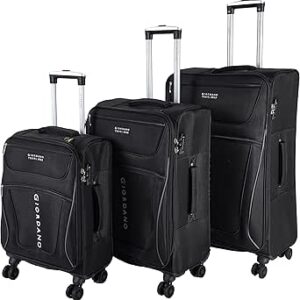 جيوردانو حقائب سفر بعجلات للجنسين 3 قطع ، اسود ، 744001، بولي كربونات (PC)