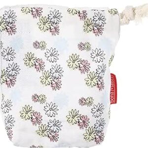 بوناميزون شنطة منتجات قطنية مطبوعة مع رباط، شنطة بقالة قابلة لاعادة الاستخدام، اكياس صديقة للبيئة وقابلة للتحلل البيولوجي، شنطة سفر، شنط تسوق، صديقة للبيئة، قابلة للطي، المقاس: 12×15 سم، قماش