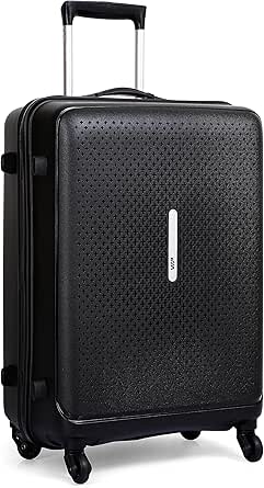 حقيبة سفر صلبة ذات 4 عجلات مزينة بنجوم من في اي بي، قفل تي اس ايه (حجم مناسب للفنادق) مقاس M، طول 65 سم، 3.4 كجم، 60 لتر (لون اسود), أسود، بولي بروبيلين (PP)، من VIP