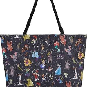 ديزني شنطة يد ميكي اند ستيتش - للبنات والاولاد والمراهقين والبالغين - شنطة سفر كلاسيكية من القماش بتصميم ميكي وميني ماوس