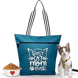 شنطة توت كات موم - هدايا لمحبي القطط للنساء - عناصر مثالية بطابع قطة مجنونة - هدية للكريسماس وعيد الميلاد وعيد الام - أشياء ممتعة لتقديمها كهدية لمالكي القطط