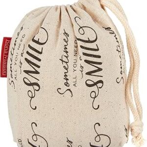 بوناميزون شنطة منتجات قطنية مطبوعة مع رباط، شنطة بقالة قابلة لاعادة الاستخدام، اكياس صديقة للبيئة وقابلة للتحلل البيولوجي، شنطة سفر، شنط تسوق، صديقة للبيئة، قابلة للطي، المقاس: 12×15 سم