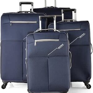 مجموعة شنط سفر مرنة مكونة من 4 قطع من نيو تراك B417، طراز 2202/ بلون كحلي, كحلي، نايلون