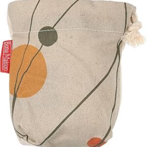 بوناميزون شنطة منتجات قطنية مطبوعة مع رباط، شنطة بقالة قابلة لاعادة الاستخدام، اكياس صديقة للبيئة وقابلة للتحلل البيولوجي، شنطة سفر، شنط تسوق، صديقة للبيئة، قابلة للطي، المقاس: 12×15 سم، قماش